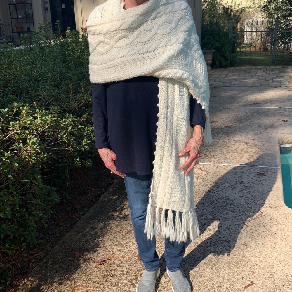 Chico’s oversized long wrap/scarf, never worn condition.